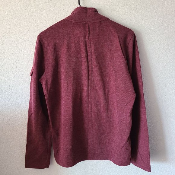 Banana Republic 1/4 Snap Cotton Blend Sweater Maroon Men's Size S - Picture 7 of 10